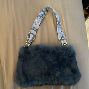 Blue Besso SnakeSkin Rabbit Fur